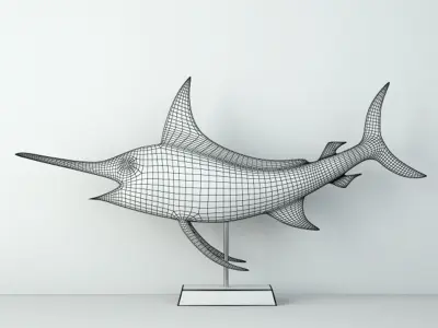 Mid Century Brass Marlin 3D model