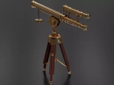 Cartoon Antique Telescope 3D print model