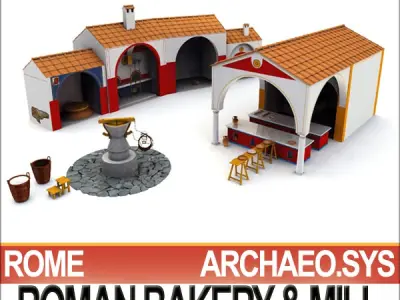 Roman Town Bakery Mill 3 1 3D model