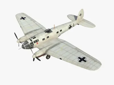 Heinkel He 111 L Low-poly 3D model