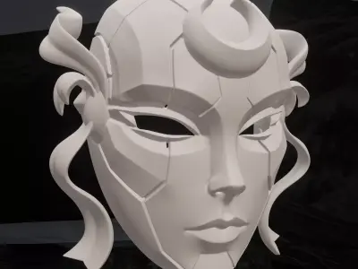Moon Warrior Cybernetic Mask 3D print model