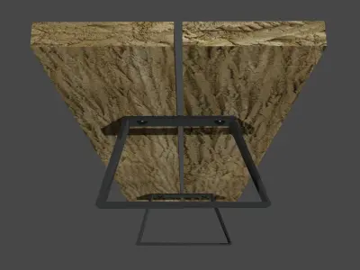Wooden - Iron modern Bench Low-poly 3D model