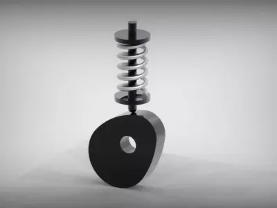 CAM Follower Mechanism with Spring Free 3D model