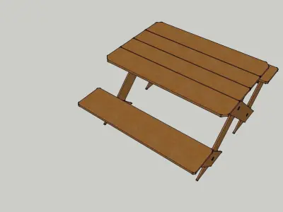 Outdoor Garden Bench Low-poly 3D model purchase