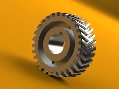 Single stage speed reduction Gearbox Free 3D model