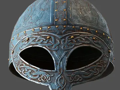 Stainess Viking Helmet Low-poly 3D model