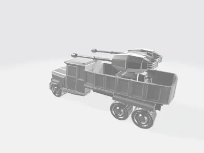 Dump war truck Low-poly 3D model