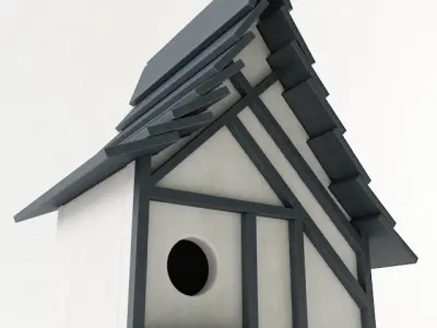 Birdhouse with roof 3D model