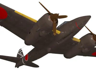 Kawasaki Ki-45 Kai Toryu 3D model