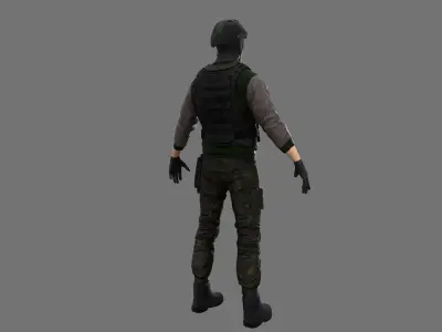 Character Soldier Low-poly 3D model