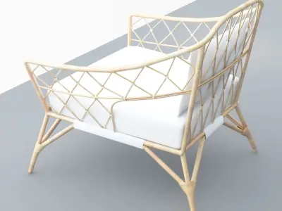 StockHolmRattan Chair Low-poly 3D model