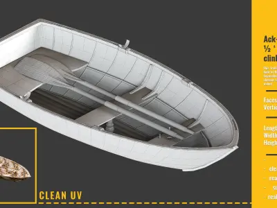 6 Boat and ships BASE MESH Low-poly 3D model