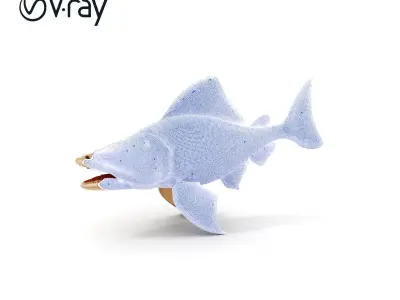 Prehistoric Fish D Model Pack with PBR Textures Low-poly 3D model