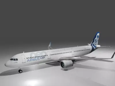 Airbus a321neo airbus house livery 3d model Low-poly 3D model