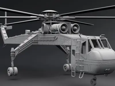 S64 Skycrane scale model 3D print model
