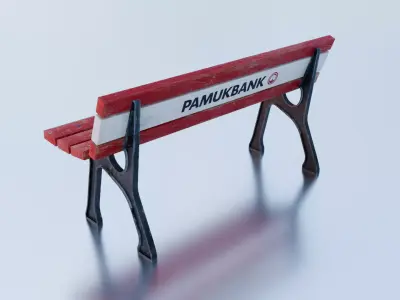 BENCH PARK TYPE RETRO FROM 1980s Low-poly 3D model