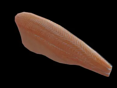 Salmon fillet Low-poly 3D model