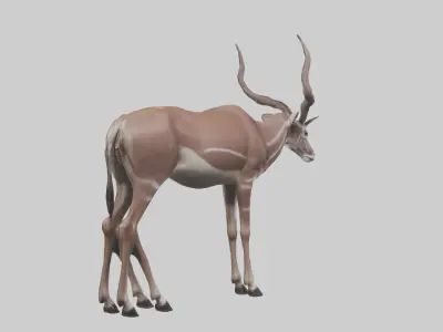 Kudu grazing model Low-poly 3D model