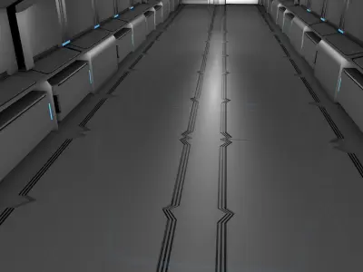 sci fi corridor 3D model 171