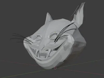 Cat low poly mask Free 3D model