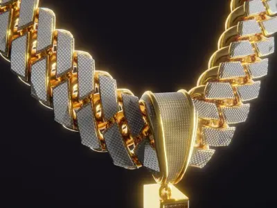 Cash Symbol Diamond Chain Low-poly 3D model