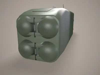  Launcher PARS 3LR With Missile X4 Low-poly 3D model