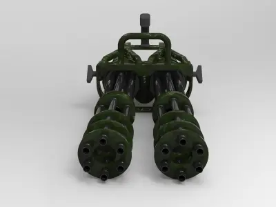 Double machine gun 3D model