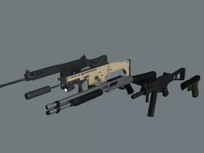 WEAPONS PACK Low-poly 3D model