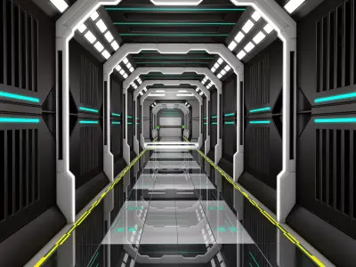 Sci Fi Corridor  3D model 77