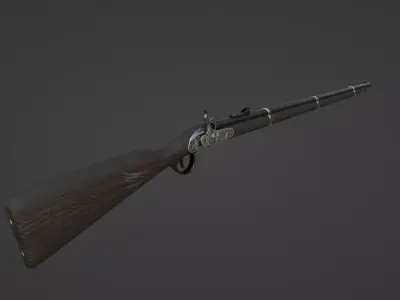 1853 Enfield Target Percussion Musket Low-poly 3D model