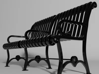 Black Bench Free 3D model