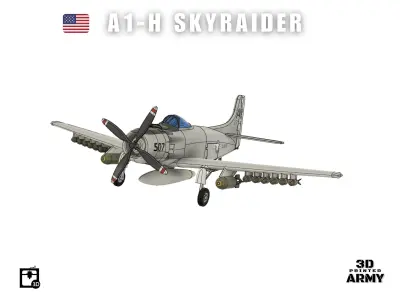 A1-H Skyraider - scale model - STL files - 3D print 3D print model