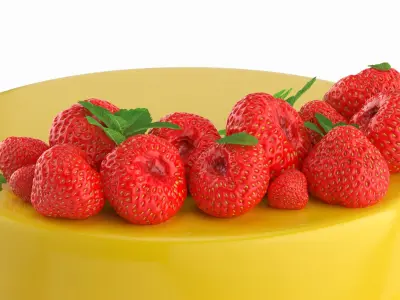 Berry Fruit Cake with Mirror Coating 3D model