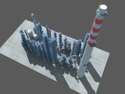 industry tanks Low-poly 3D model