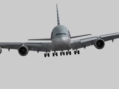 Airbus 380-8 Qatar Airways livery Low-poly 3D model