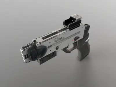 Sci-Fi Laser Pistol FPS Low-poly 3D model