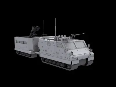 Bronco ATTC Mortar Tracked Carrier Low-poly 3D model