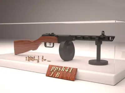 ppsh41 ww2 gun Free 3D model