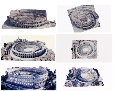 3-Roman Amphitheaters 3D Model Collection