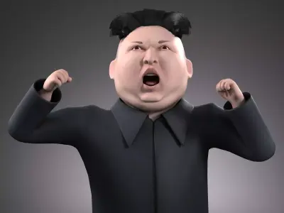 Kim Dzong Un Cartoon rigged for 3dsMax 3D model