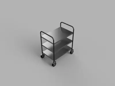 Free Stainless Steel Trolley Free 3D model