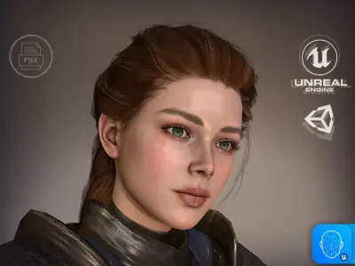 Paladin Lady Low-poly 3D model