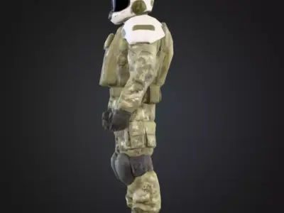 Armored Soldier Character Low-poly 3D model