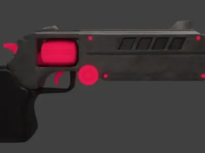 Futuristic Revolver N-1 Prototype Free low-poly 3D model