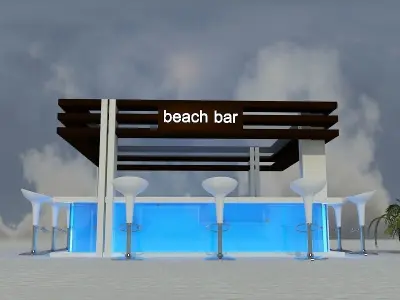 Beach Bar Area a85 3D model