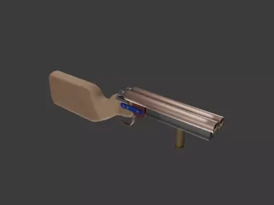 Model of a homemade shotgun for post-apocalyptic games Low-poly 3D model