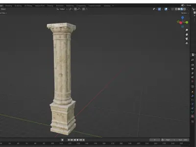 Roman Pillar Antique Column 3D Model Low-poly 3D model