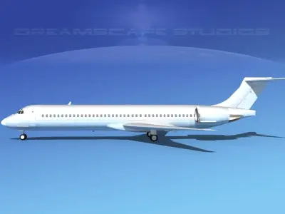 McDonnell Douglas MD-87 Bare Metal 3D model