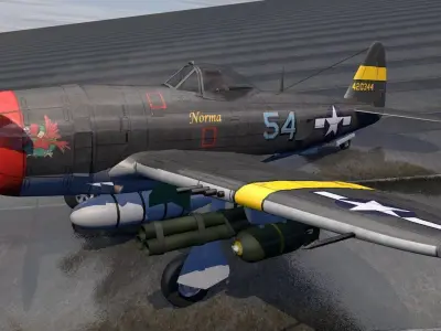 Republic P-47D-25 Thunderbolt  - Bubbletop 3D model