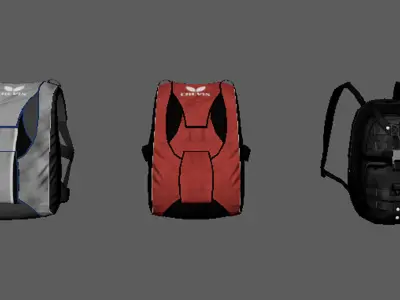 Parashoot bags Low-poly 3D model